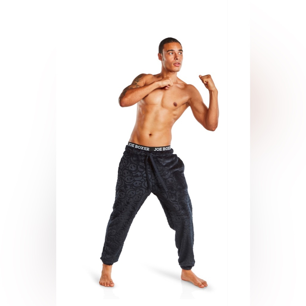 Joe Boxer - Debossed Plush Lounge Joggers, Black